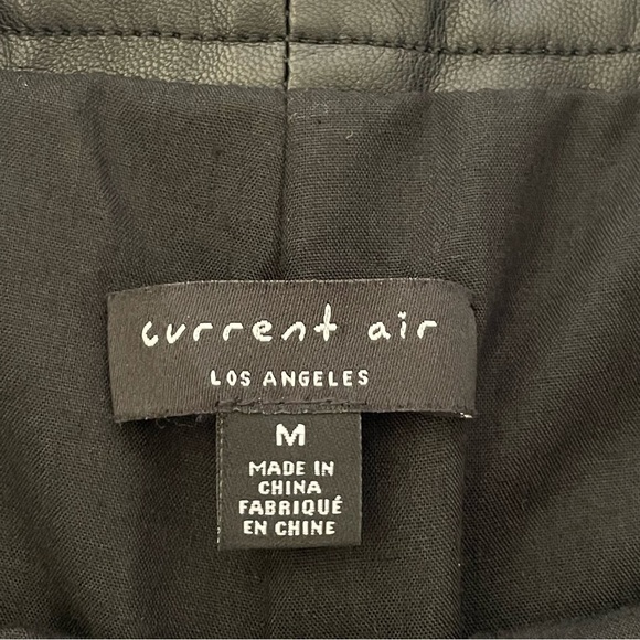 Current Air Faux Leather High Rise Tie Waist Cropped Trouser Pant Black Medium - Picture 14 of 16